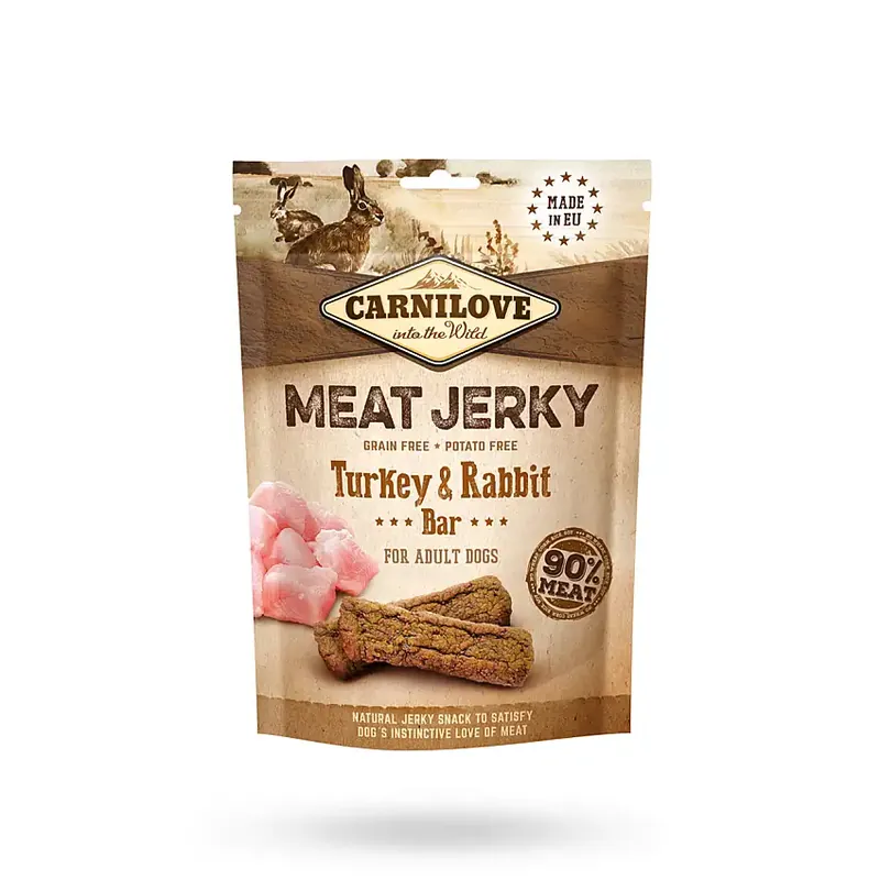 Toppsäljare - Carnilove Jerky Turkey & Rabbit Bar 100g