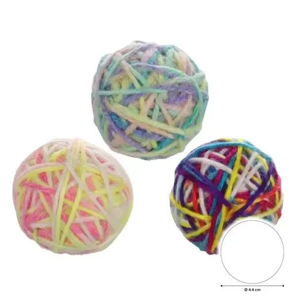 Endast ett fåtal kvar | Kattleksak garnboll med skallra 4,4cm