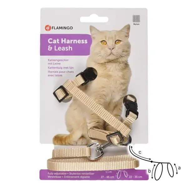 Sista chansen | Kattsele med koppel beige