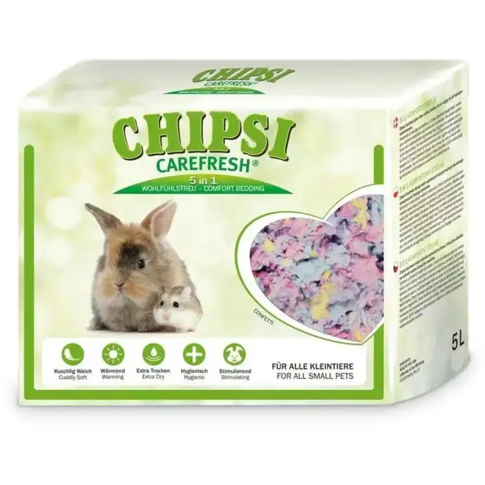 Chipsi CareFresh Confetti – Naturligt burströ av pappersmassa i härlig confetti färg - Snabb leverans