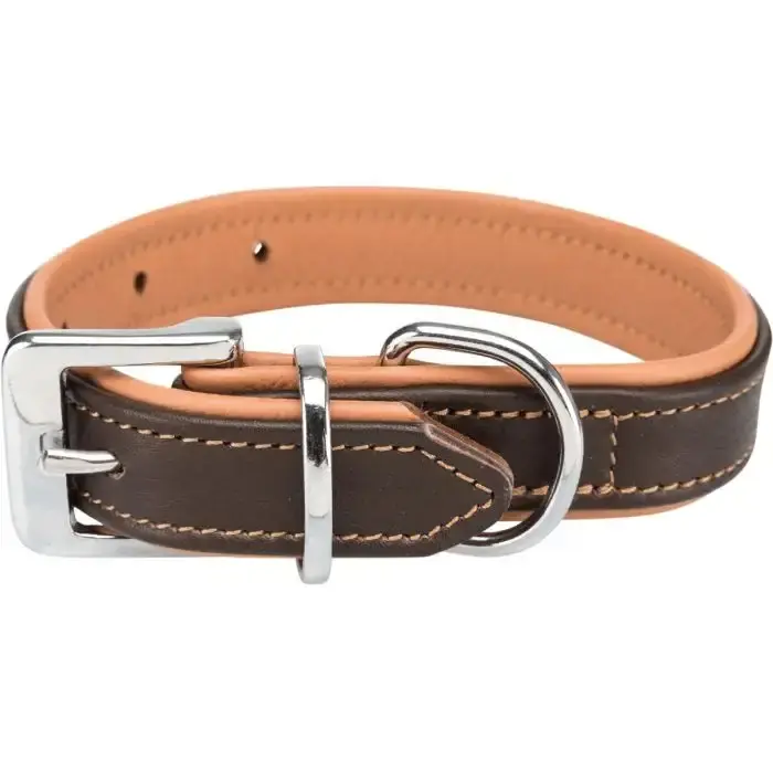 Trixie Halsband Comfort Brun – Mjukt läderhalsband med vaddering | Begränsat antal