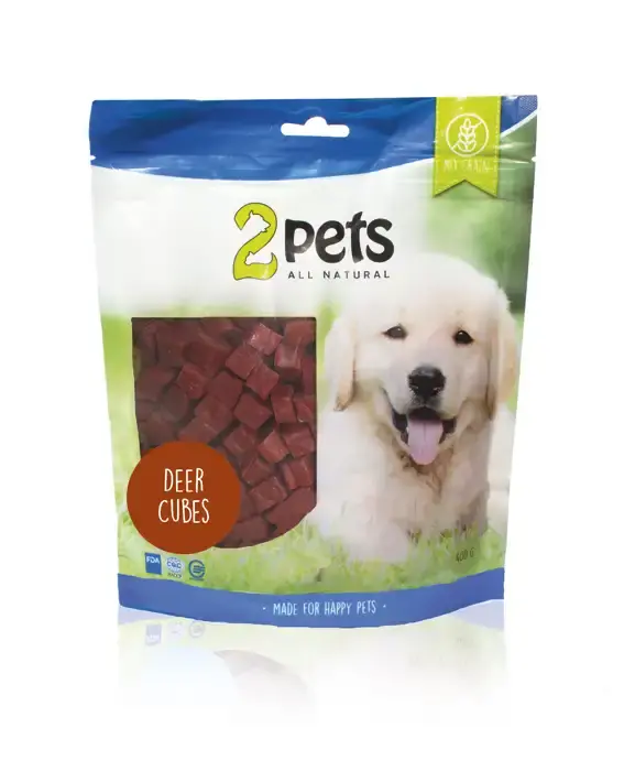 Extra bra pris - 2pets Dogsnack Deer Cubes, 400 g