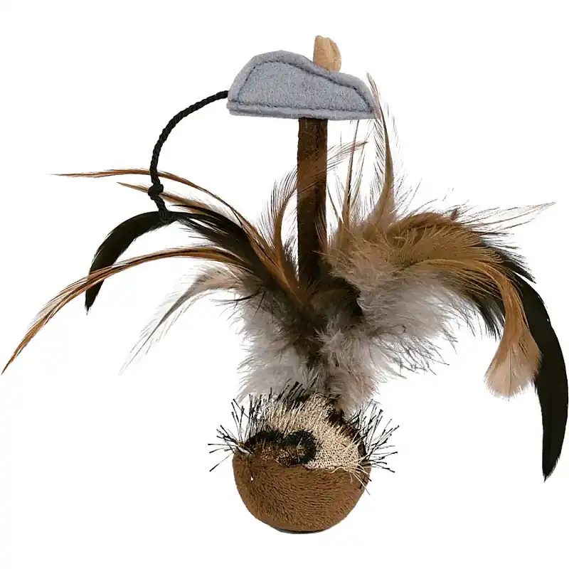 Kampanjpris - Kattleksak Fjäderboll Squieky 15 cm