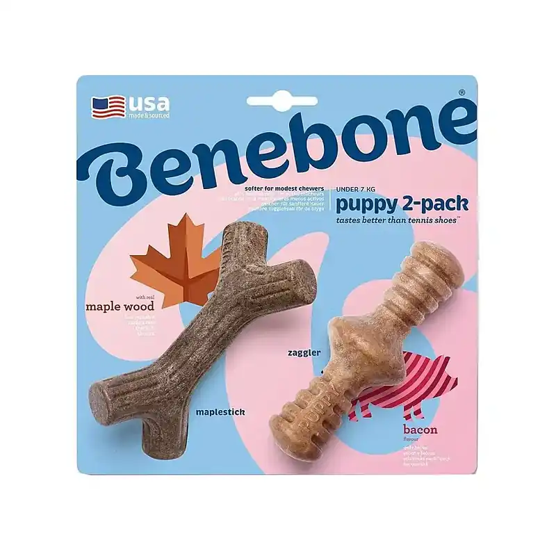 Benebone Tuggpinne/Zaggler Hundben i Nylon till Valp 2-pack XS | Toppkvalitet