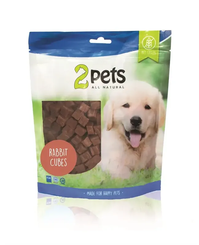 Deal - 2pets Dogsnack Rabbit Cubes, 400 g