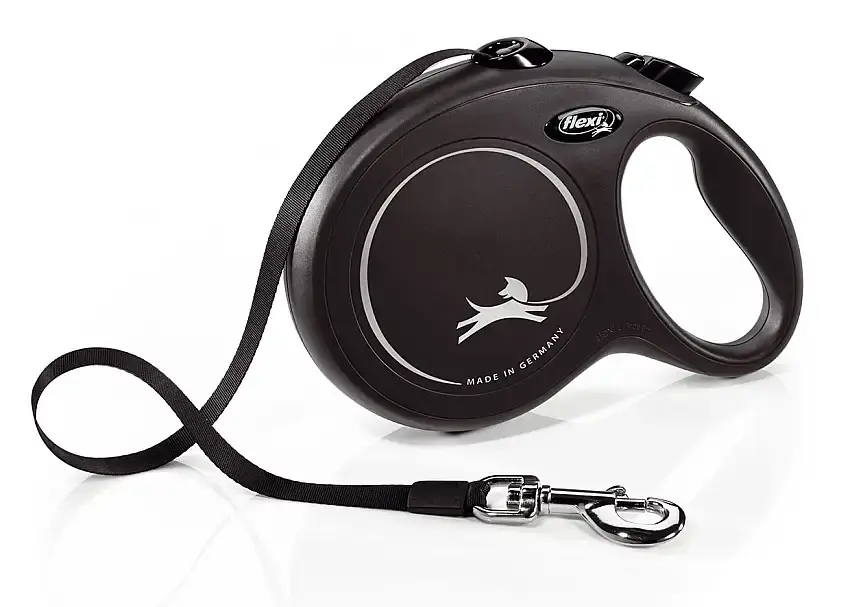 Flexi New Classic Koppel Med Band 8 m – Svart - Finns i lager