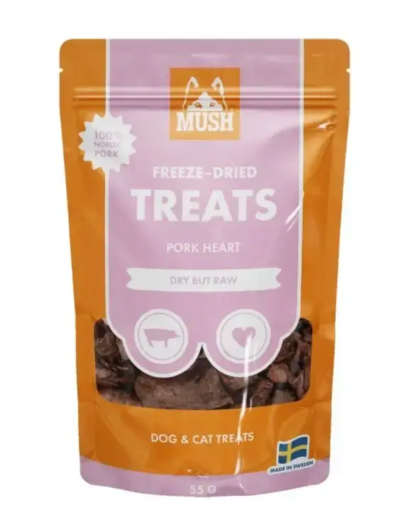 MUSH Treats Frystorkad Grishjärta 50 g | Kundfavorit