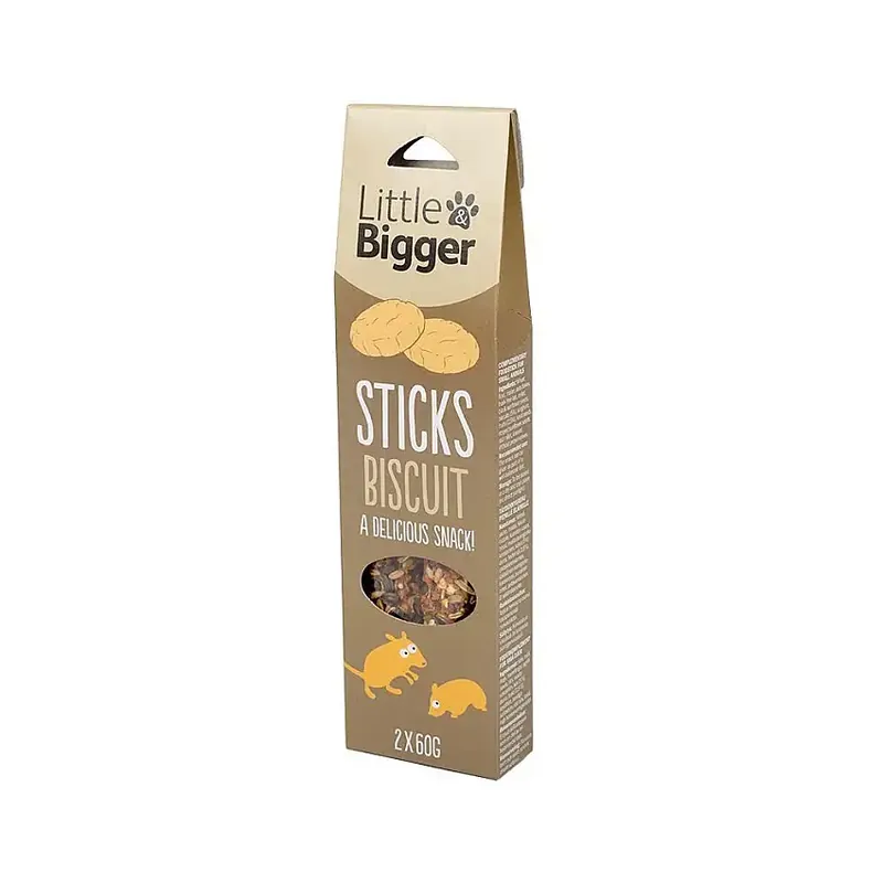 Little&Bigger Sticks Smådjur Kex 2×60 g - Rea