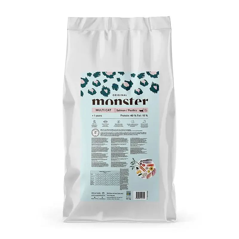 Trygg betalning - Monster Cat Adult Multicat Salmon & Poultry