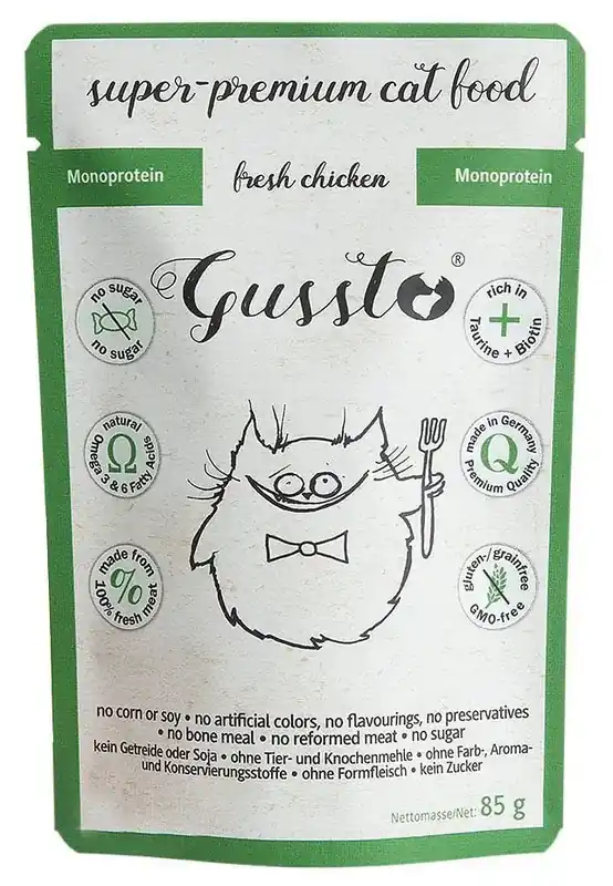 GUSSTO Cat Fresh Kyckling FRESH CHICKEN 85 g - Mycket populär