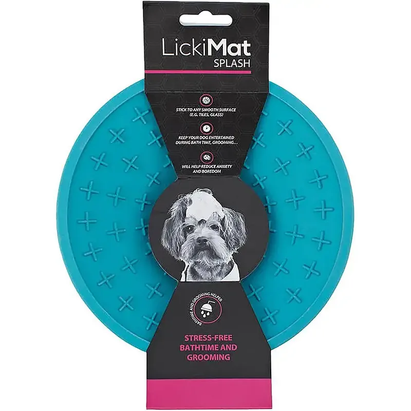Lickimat Dog Splash 19 cm Ljusblå - I lager