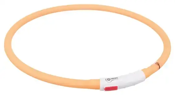Nyhet hos oss - Lysande halsband Trixie Flash Silikon XS-XL Orange