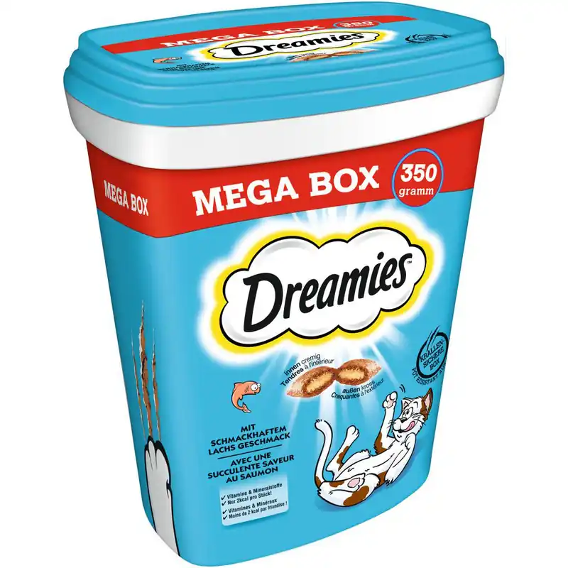 Dreamies kattgodis till sparpris! – Megatub – Lax (350 g) - Säker betalning