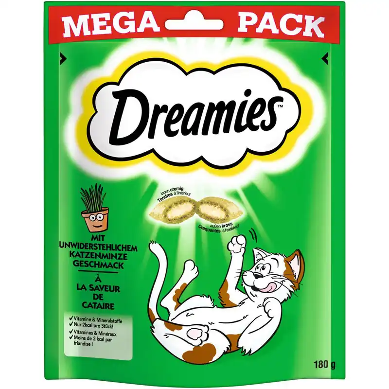 Dreamies kattgodis till sparpris! – Cat Treats Big Pack – Kattmyntasmak (180 g) | Försäljningssuccé