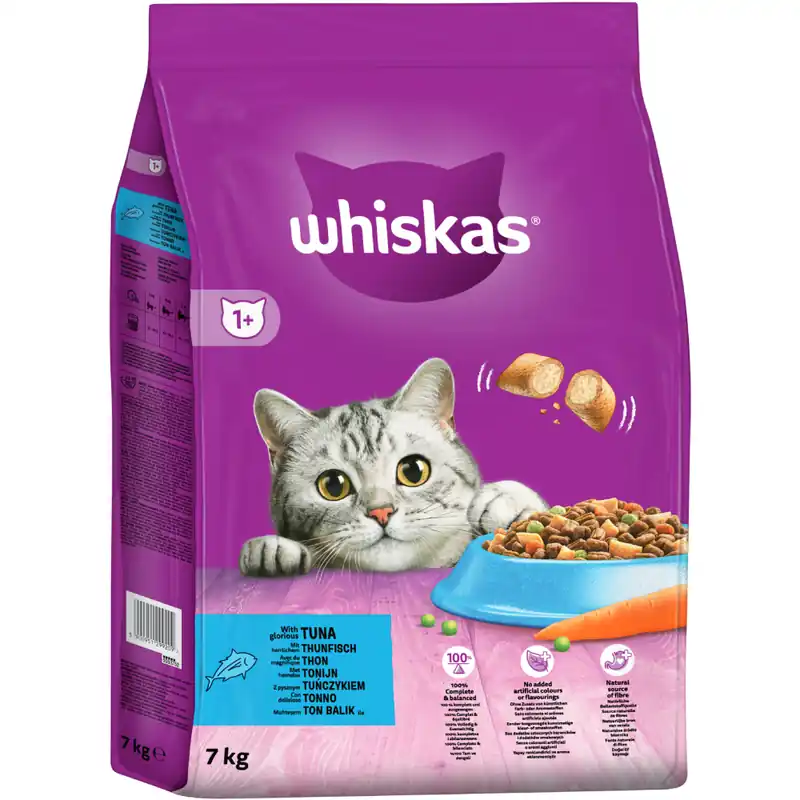 Whiskas torrfoder till sparpris! – 1+ Tonfisk (7 kg) - Bra pris just nu