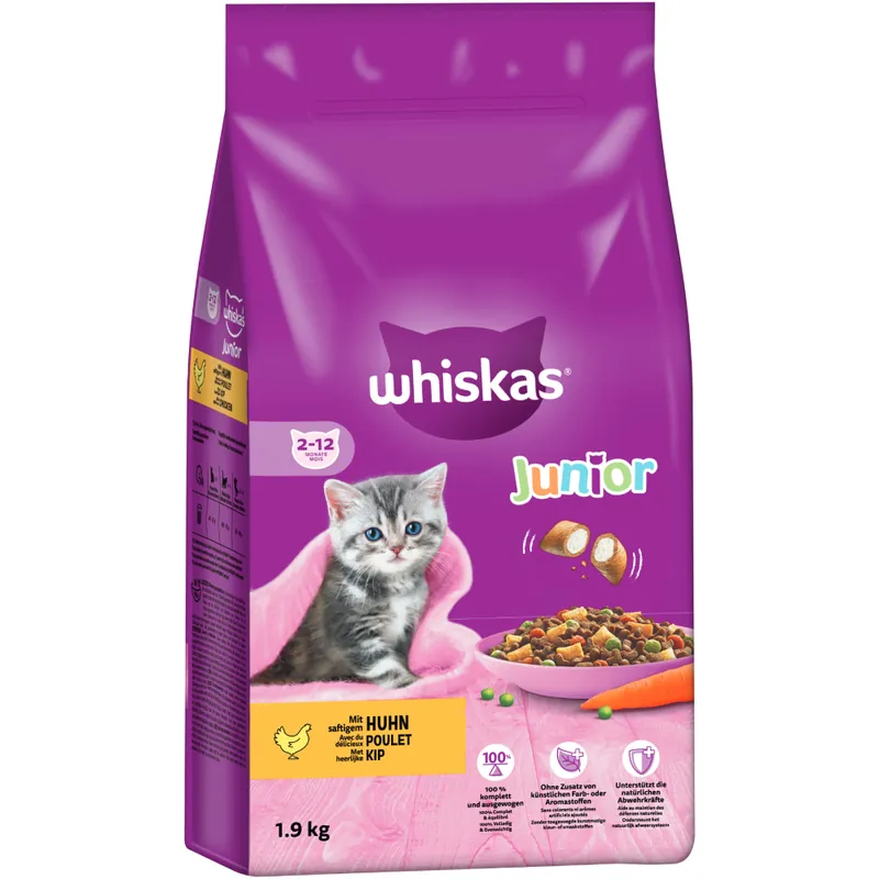 Whiskas torrfoder till sparpris! – Junior Kyckling (1,9 kg) | Väl omtyckt