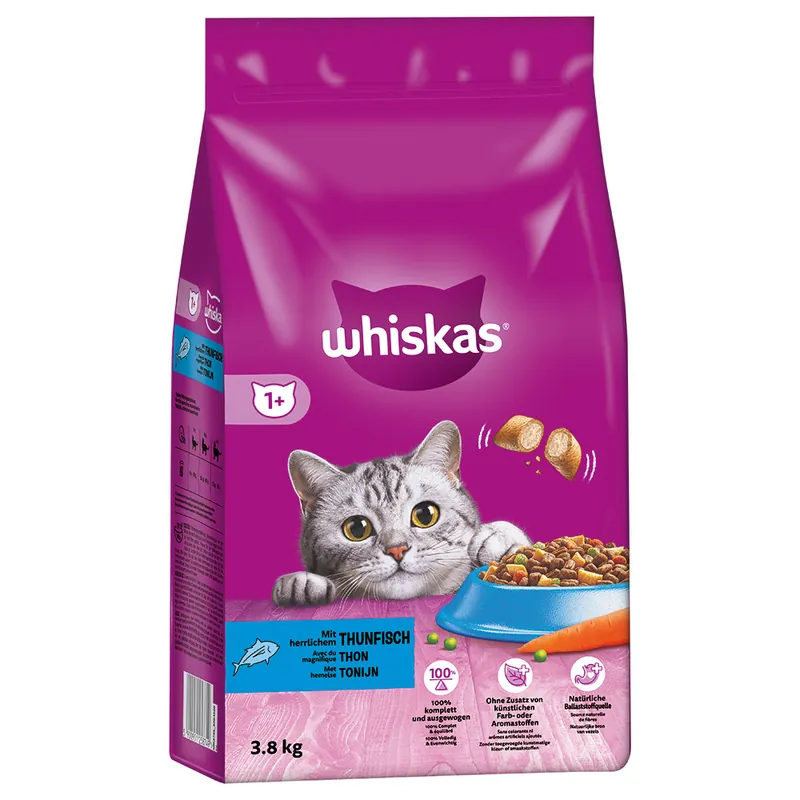 Kan beställas | Whiskas torrfoder till sparpris! – 1+ Tonfisk (3,8 kg)
