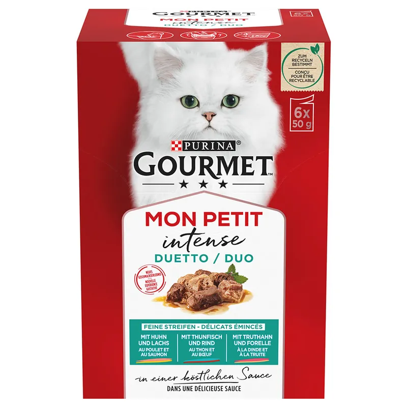 48 x 50 g Gourmet Mon Petit till sparpris! – Duetti Lax/Kyckling | Efterfrågad