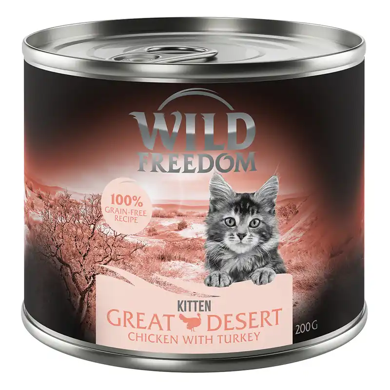 Bra pris just nu | Ekonomipack Wild Freedom Kitten 12 x 200 g – Wild Desert – Turkey & Chicken