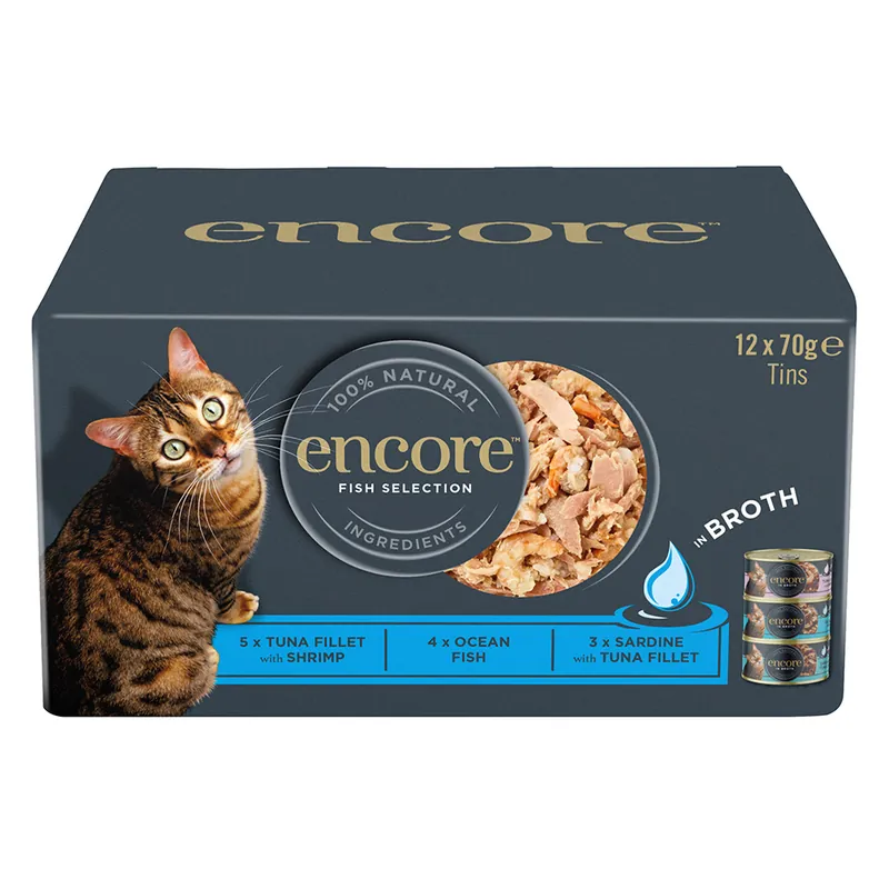 Mycket populär - Ekonomipack Encore burk i buljong 24 x 70 g – Fisk Selection Mixpack