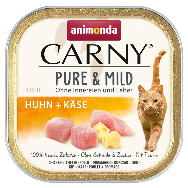 Ekonomipack animonda Carny Adult Pure & Mild 64 x 100 g – Kyckling & ost | Kampanjen går snart ut