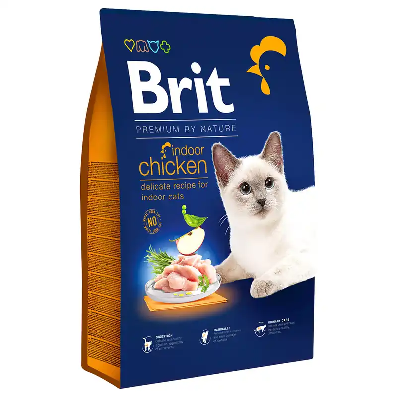 Bara denna vecka | Brit Premium by Nature Cat Indoor med kyckling – Ekonomipack 2 x 8 kg