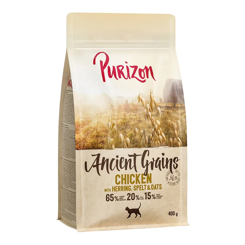 2 x 400 g Purizon torrfoder katt till sparpris! – Adult Ancient Grain med kyckling, fisk & urkorn | Kampanjpris