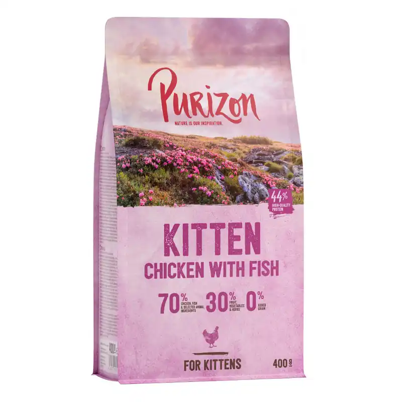 Tillverkarpris - 2 x 400 g Purizon torrfoder katt till sparpris! – Kitten Kyckling & fisk