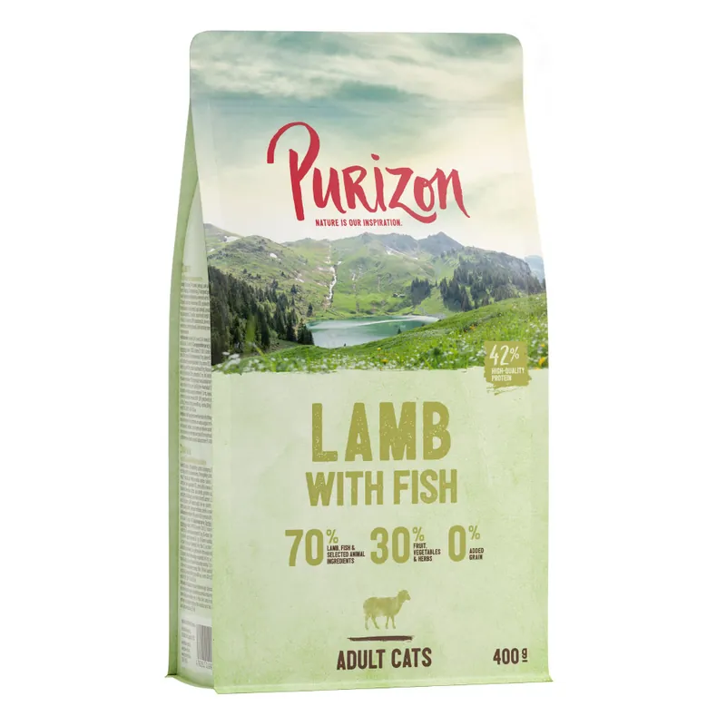 2 x 400 g Purizon torrfoder katt till sparpris! – Adult Lamm & fisk | Få kvar i lager