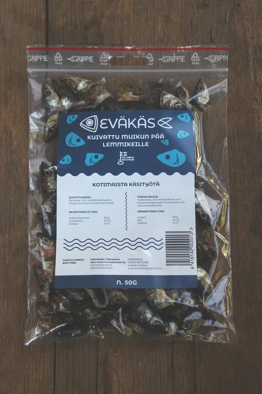Eväkäs Torkad Sikhuvud Godis för Hundar och Katter 50g | Rabatter