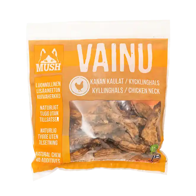 Mycket efterfrågad | MUSH Vainu Kycklinghalsar torkad benbit 220g