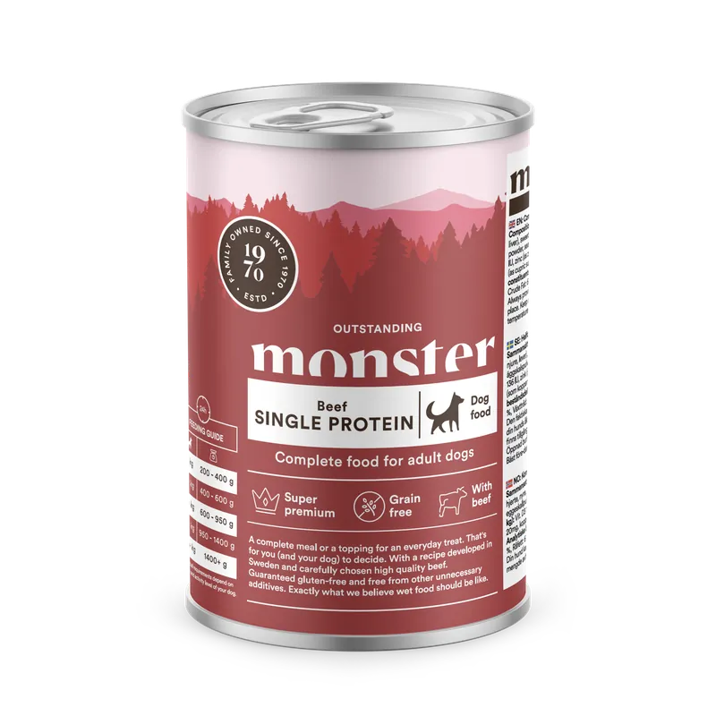Reapris | Monster Dog Adult Single Protein Nötkött Våtmat 400g