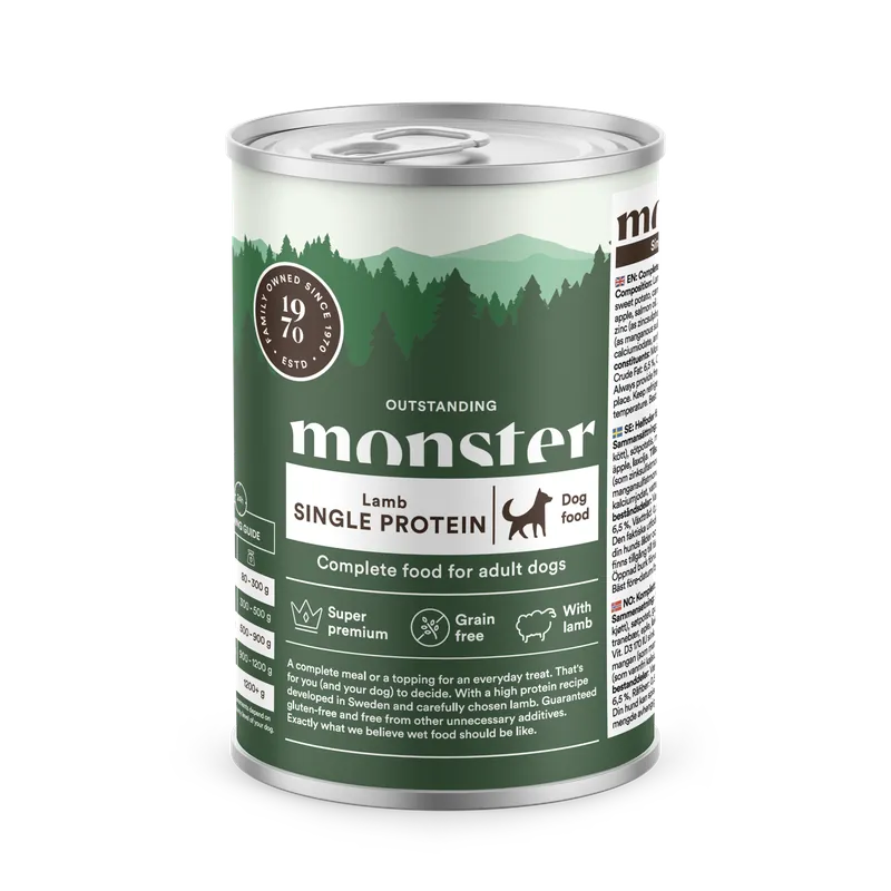 Monster Adult Enkelt Protein Lamm - Bästsäljare