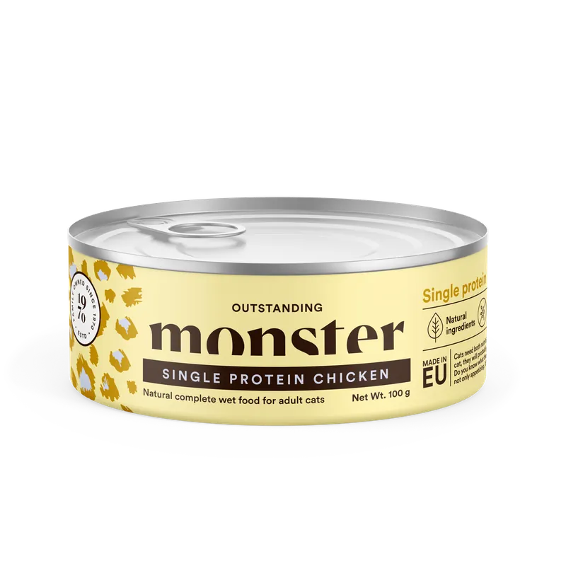 Monster Katt Enkel Protein Kyckling 100g Kattens våtfoder - Favorit hos kunderna