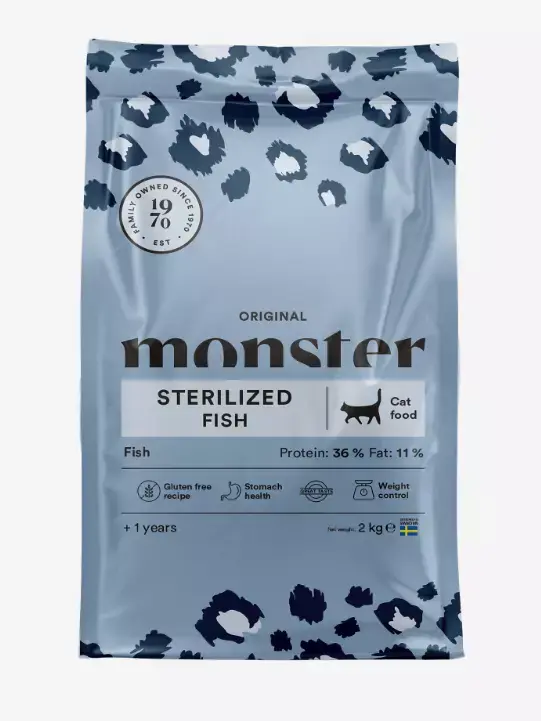 Handla nu - Monster Cat Original Steriliserad Fisk till steriliserad kattfoder