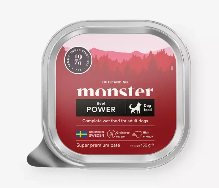 Monster Dog Power Pâté Nötkött 150g hundens våtfoder | Expressfrakt