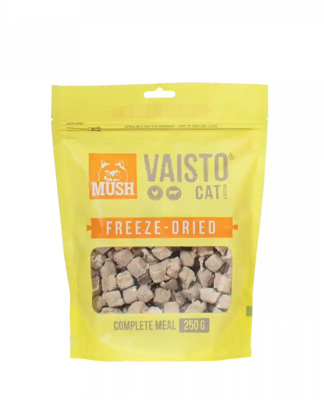 MUSH Vaisto KATT Gul Frysetorkad Kyckling-Nöt Kattfoder | Reapris