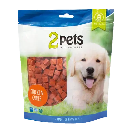 2PETS Dogsnack Chicken Cubes – 400 G | Hög kvalitet