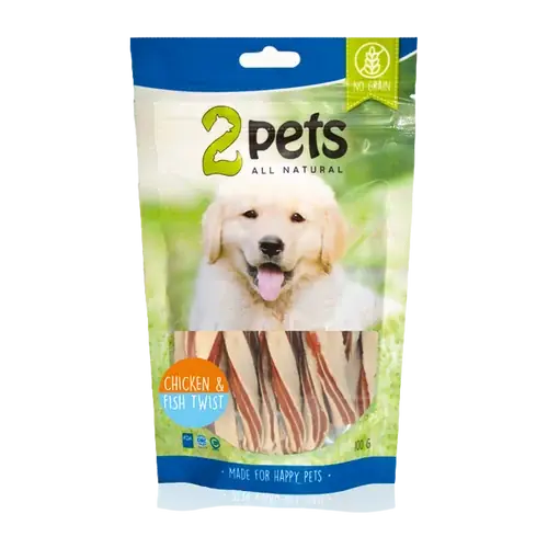 Köp idag - 2PETS Dogsnack Chicken&fish Twist – 100 G