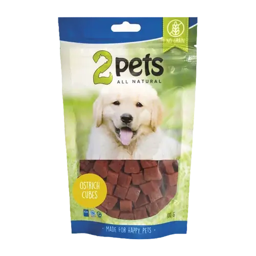2PETS Dogsnack Ostrich/Struts Cubes - Erbjudandet går snart ut