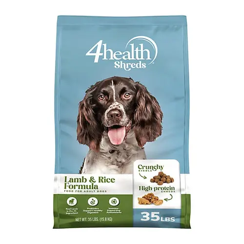 4health Shreds Adult Lamb and Rice Formula Dry Dog Food, 35lb - Precis inkommet