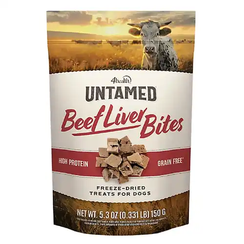 4health Untamed Beef Liver Bites High-Protein Freeze-Dried Dog Treats, 5.3 oz. - Toppsäljare