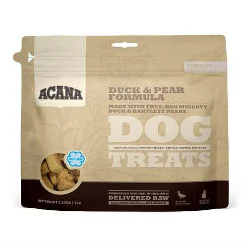 ACANA Singles Grain Free Limited Ingredient Diet Duck & Pear Formula Dog Treats - Nyinkommet