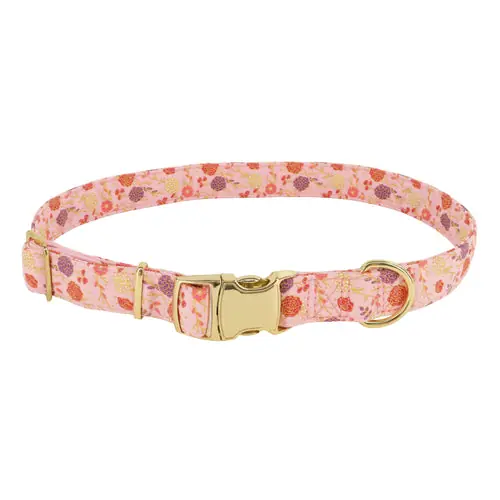 Accent Metallic Adjustable Dog Collar Pink Floral Small/Med | Finns i lager