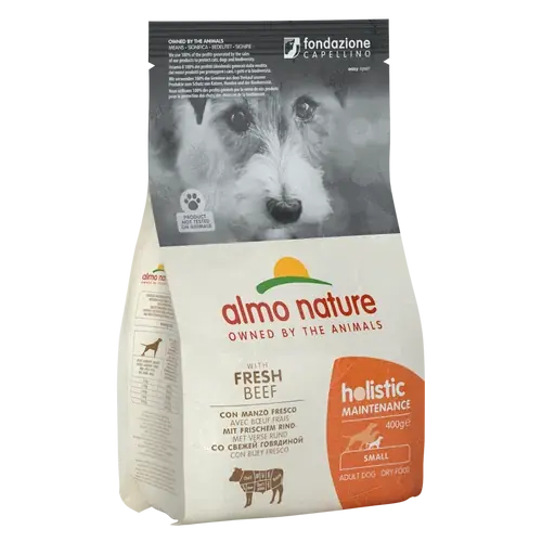 Almo Nature Holistic Maintenance Extra Small and Small Breed Adult Dog Dry Food With Fresh Beef, 400g | Missa inte erbjudandet