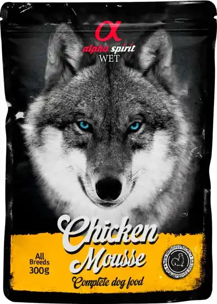 Finns tillgänglig | Alpha Spirit Mousse m. kyckling, 300g