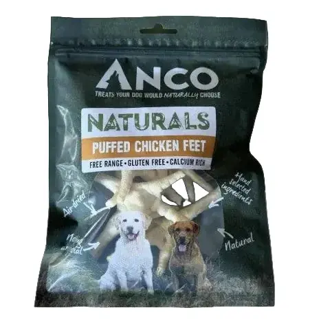 Anco Naturals Puffed Chicken Feet 80gm | Spara nu