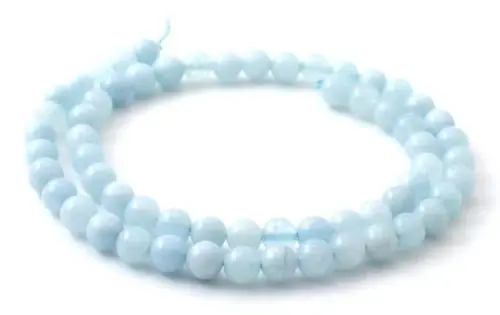 Kampanjen går snart ut | Aquamarine Round Light Blue Pärlsträngar