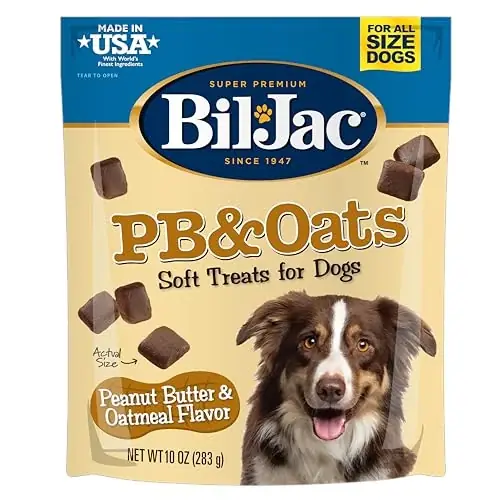 Precis tillagt - Bil-Jac PB & Oats Soft Treats for Dogs, Peanut Butter & Oatmeal Flavor, 10 Oz