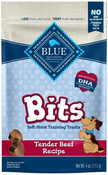 Blue Buffalo Bits Tender Beef Natural Soft Moist Training Dog Treats | Kampanjpris